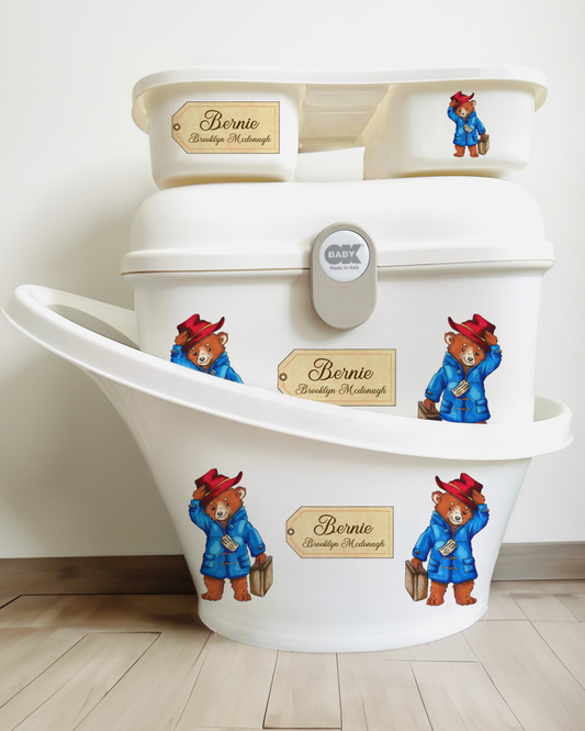 Shnuggle bath personalised set Paddington Bear
