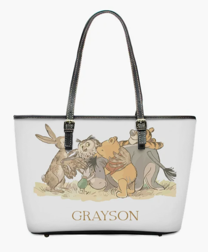 Personalised Vintage Winnie pooh & Friends changing bag