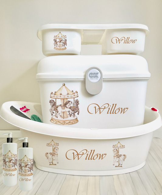 Ok Baby Personalised Carousel Cream Bath set