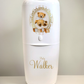 Ok baby bath personalised set Stripe bear Cream