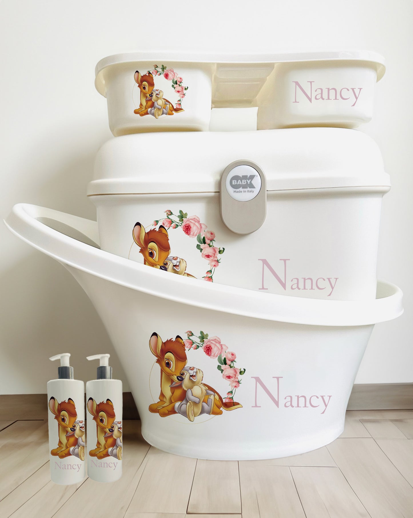 Shnuggle bath personalised set Disney Bambi