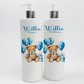 Shnuggle bath personalised set Blue bear