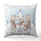 Personalised Carousel Blue Blanket and pillow sets