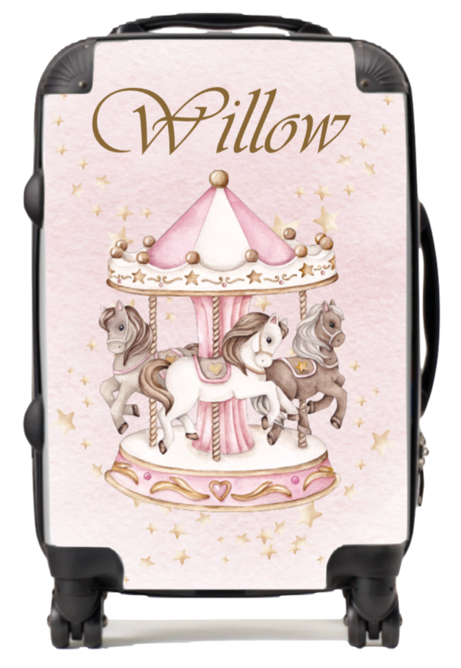 Personalised Suitcase Carousal Pink