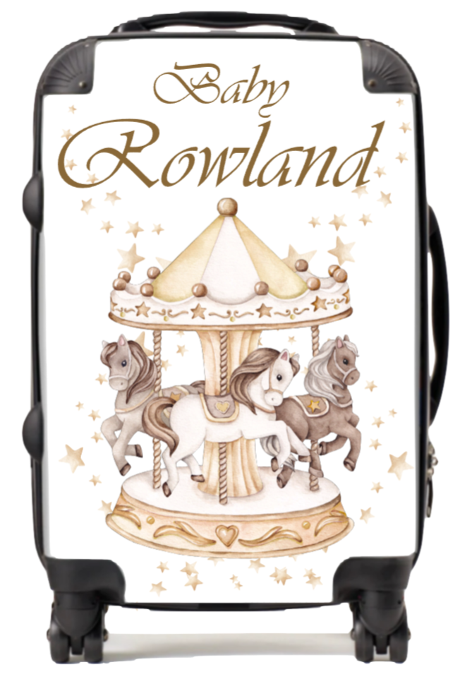 Personalised cream carousal Suitcase