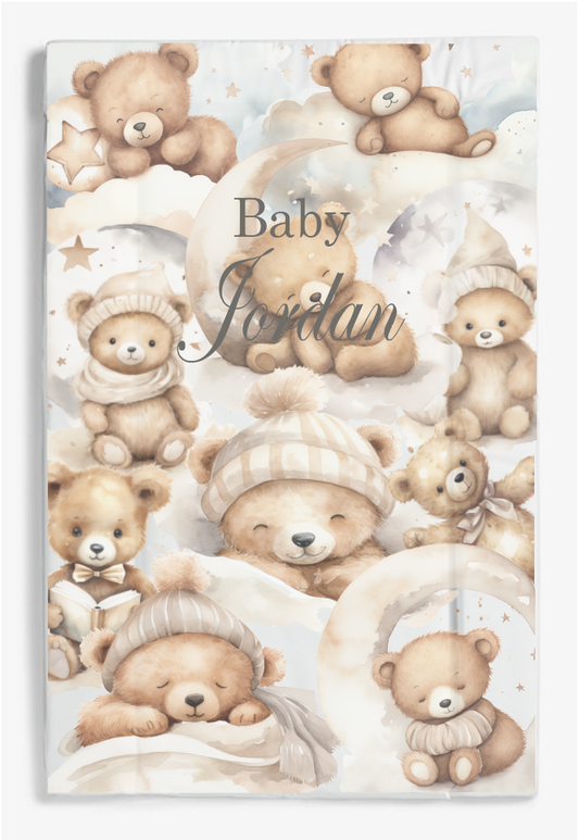 sleeping bear Cream changing mat