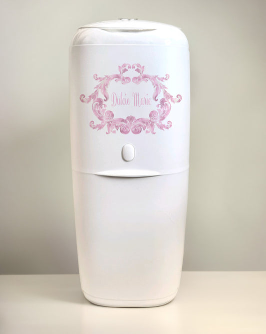 Angelcare Nappy Disposal System with 1 Refill Personalised Swirl Pink