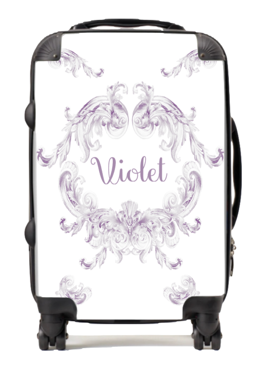 Personalised Purple Swirl Suitcase