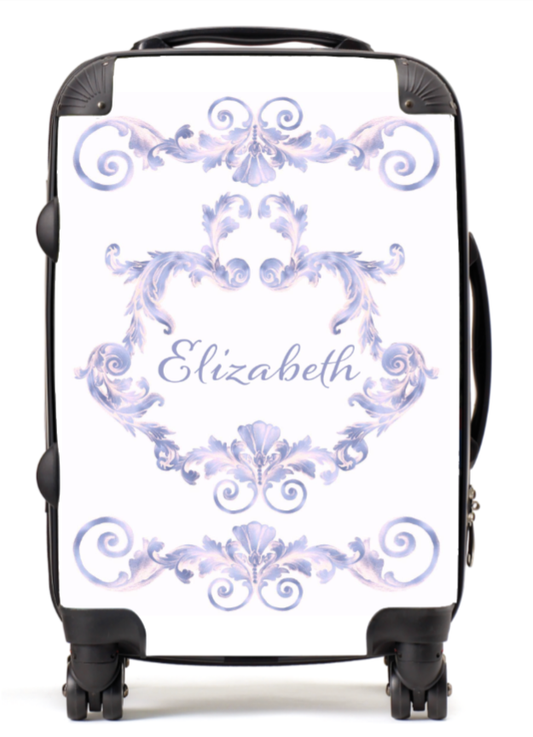 Personalised Suitcase Swirl purple