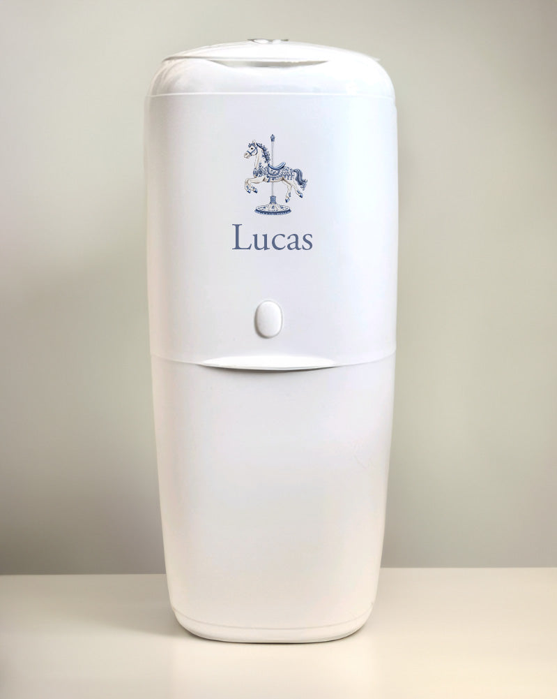 Angelcare Nappy Disposal System with 1 Refill Personalised Blue Horse