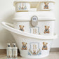 Shnuggle bath personalised set Bear monogram