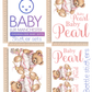 Vintage bear sticker set
