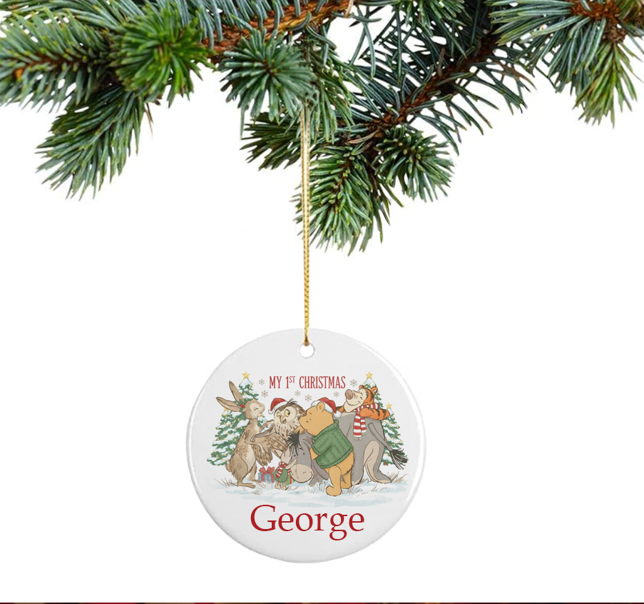 Christmas Winnie pooh and friends ornament