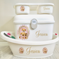Ok baby bath personalised set Stripe bear Pink