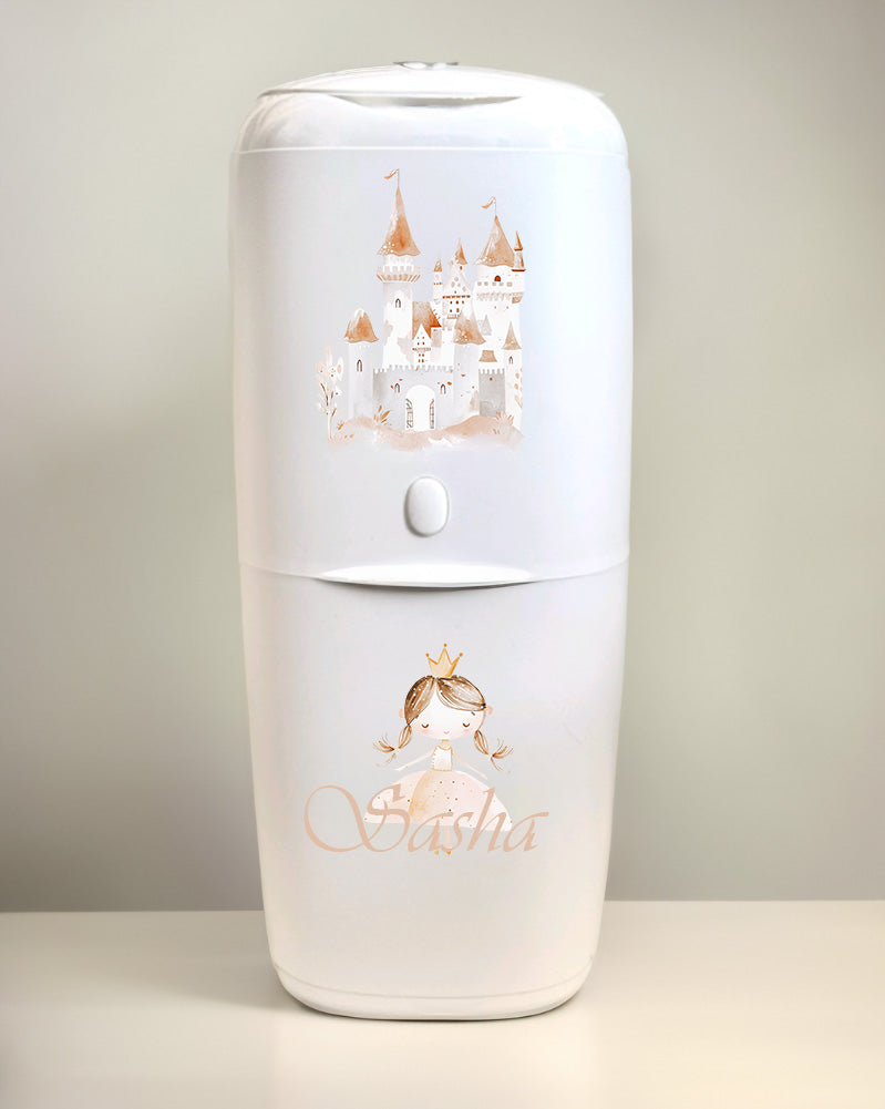 Angelcare Nappy Disposal System with 1 Refill Personalised Princess castle