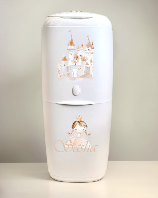 Angelcare Nappy Disposal System with 1 Refill Personalised Princess castle