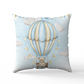 Personalised Hotair Balloon Blue Blanket and pillow sets