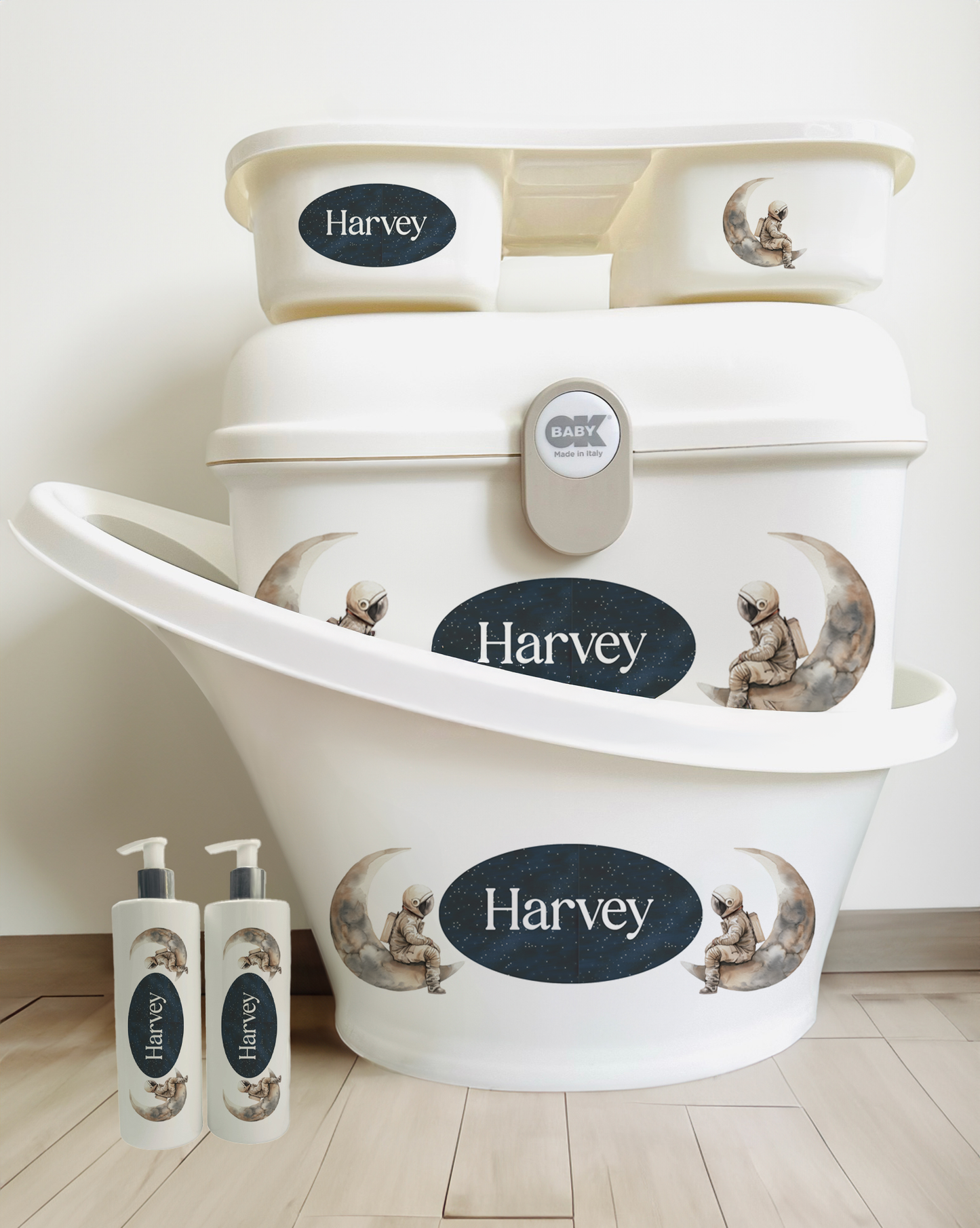 Shnuggle bath personalised astronaut set