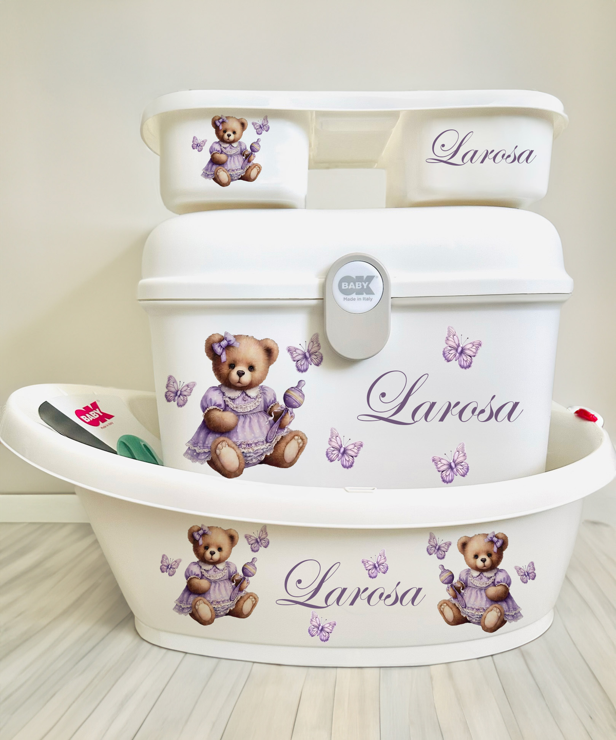 Ok baby bath personalised Purple Bear