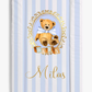 Ok baby bath personalised set Stripe bear Blue