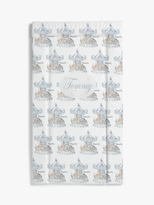 Shnuggle bath personalised set Watercolour carousal blue