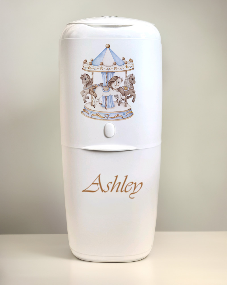 Ok baby bath personalised set Carousal Blue