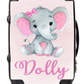 Personalised Suitcase Elephant Pink