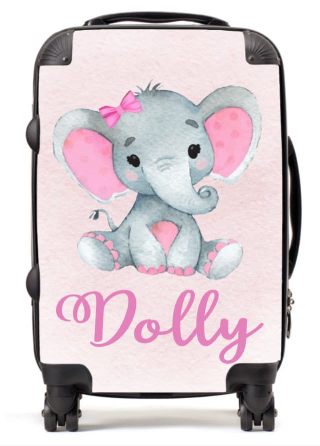 Personalised Pink elephant Suitcase