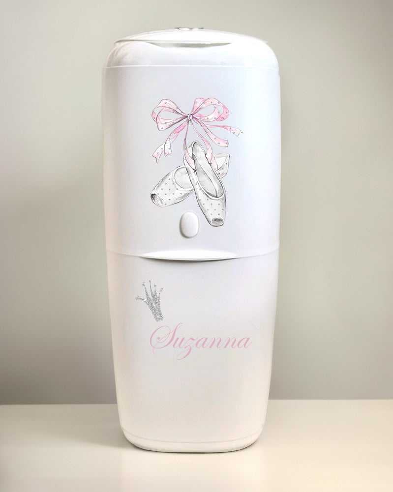 Angelcare Nappy Disposal System with 1 Refill Personalised Ballet Shoes