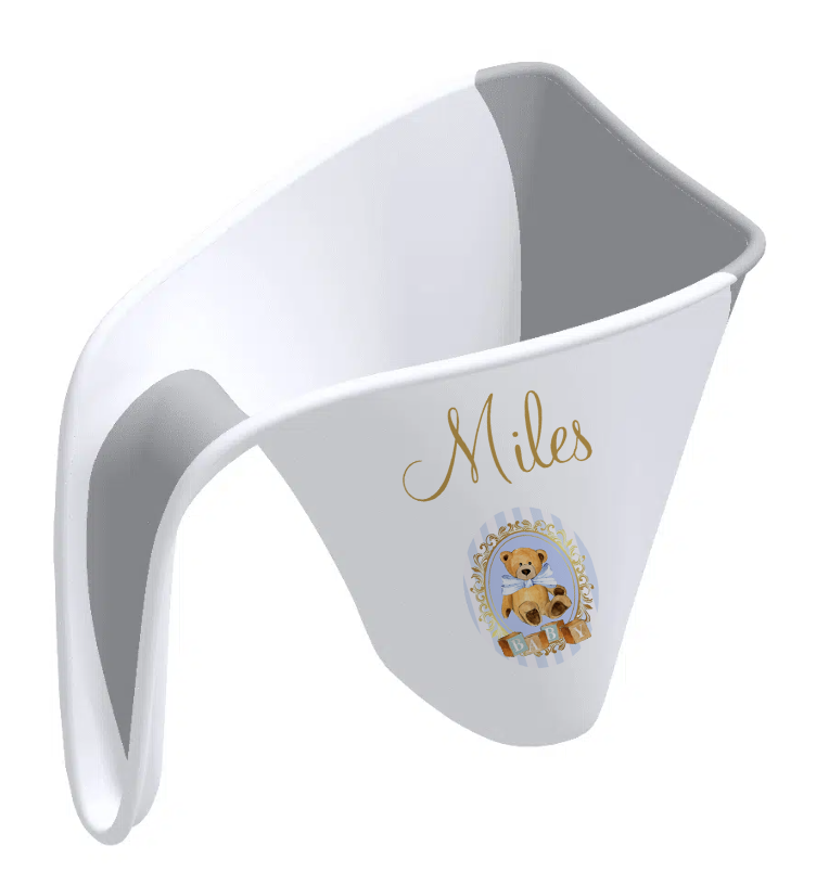 Ok baby bath personalised set Stripe bear Blue