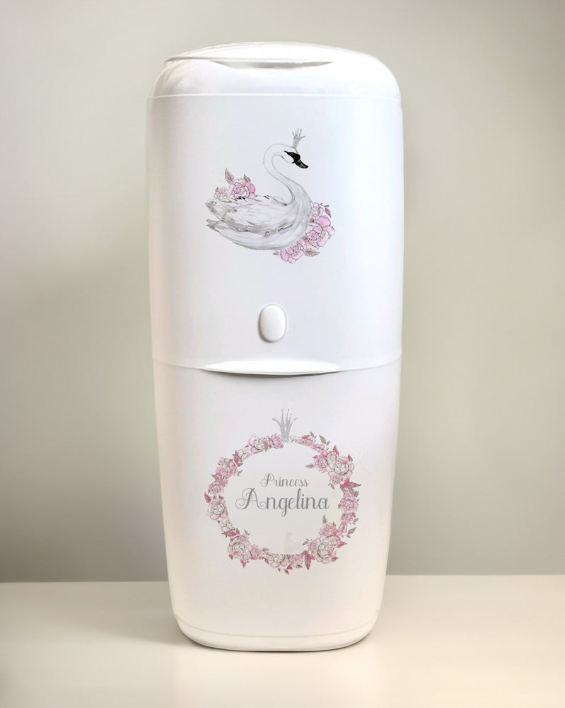 Angelcare Nappy Disposal System with 1 Refill Personalised swan