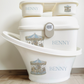 Shnuggle bath personalised set vintage carousal Blue