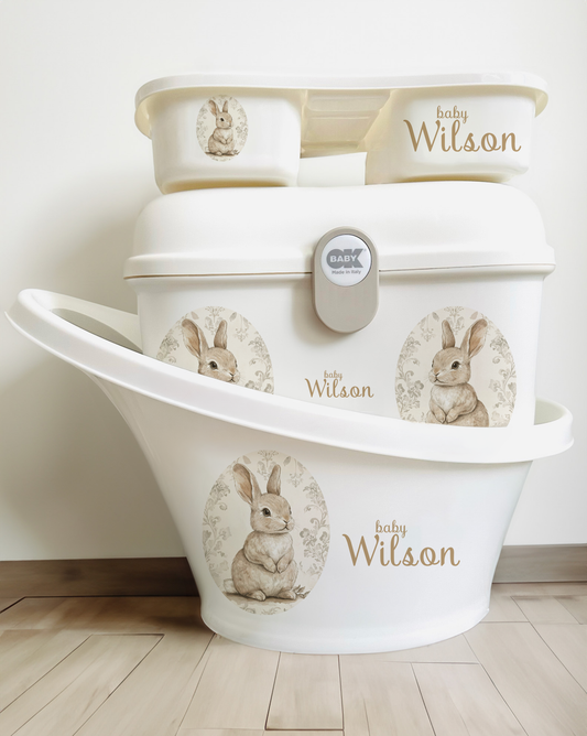 Shnuggle bath personalised set Sweet bunny