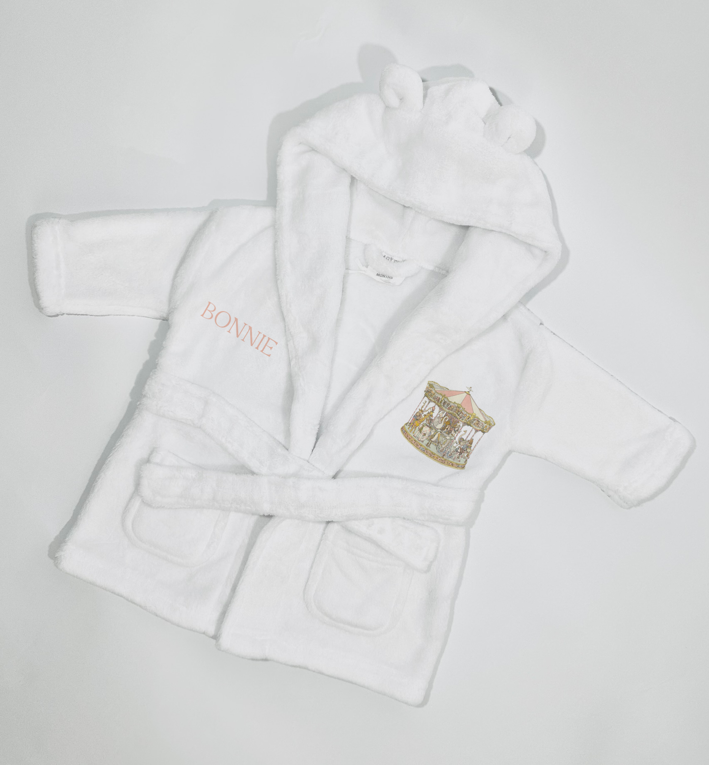 Ok baby bath personalised set vintage carousal pink