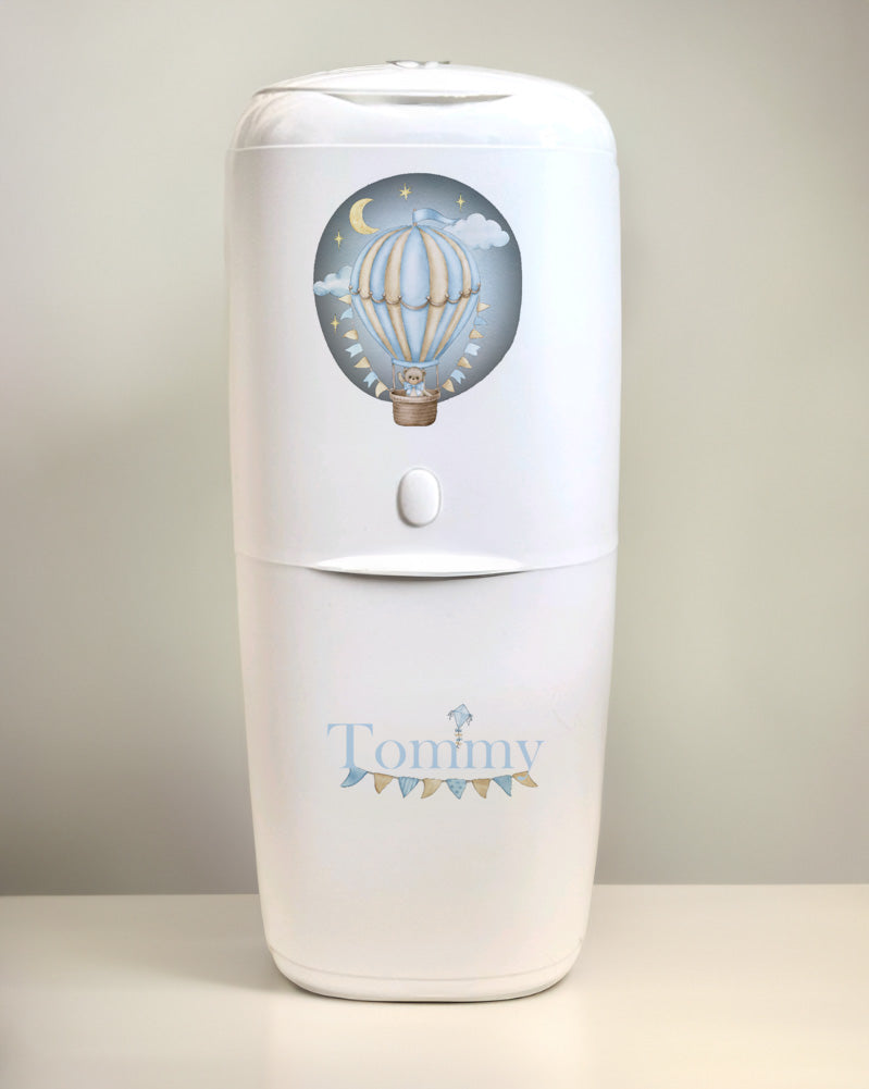 Angelcare Nappy Disposal System with 1 Refill Personalised Hotair Balloon Blue