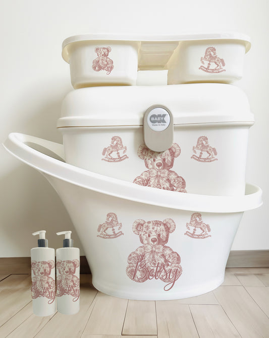 Vintage bear pink Sticker set