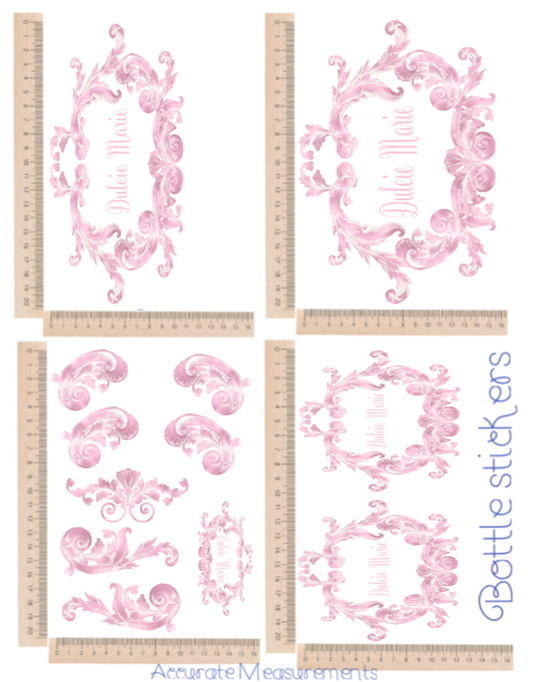 Swirl pink Sticker set