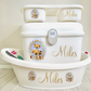 Ok baby bath personalised set Stripe bear Blue