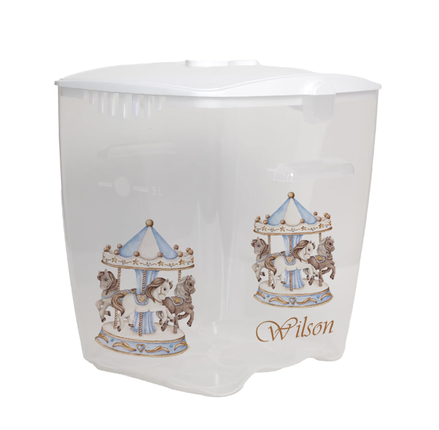 Ok baby bath personalised set Carousal Blue
