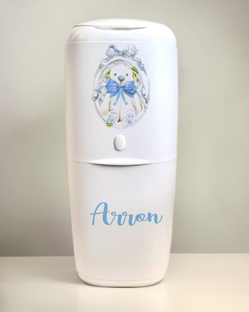 Angelcare Nappy Disposal System with 1 Refill Personalised Blue Bunny