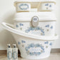 Shnuggle bath personalised set Flowers Blue