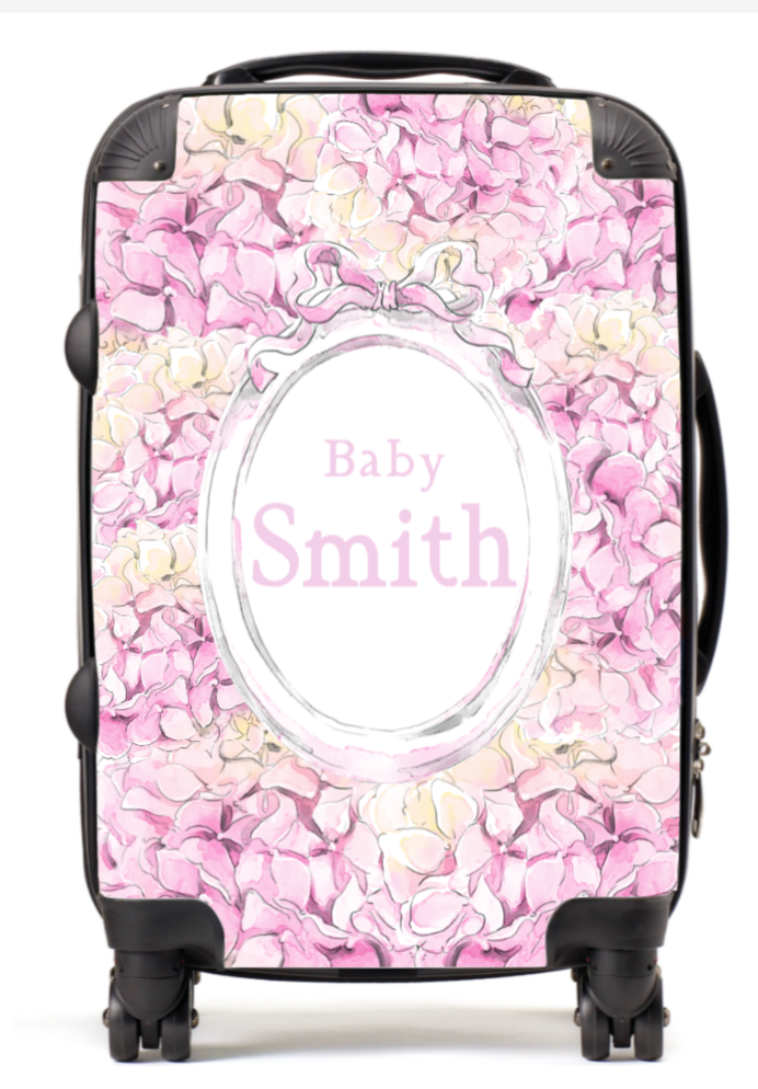 Personalised Pink Flowers Suitcase