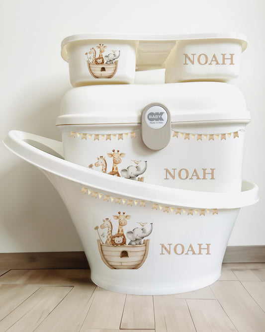 Shnuggle bath personalised set Noha`s ark