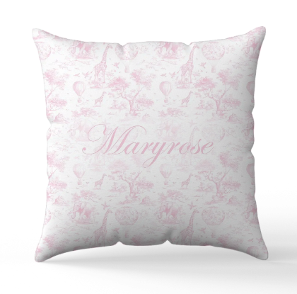 Personalised Saffari Pink Blanket and pillow sets