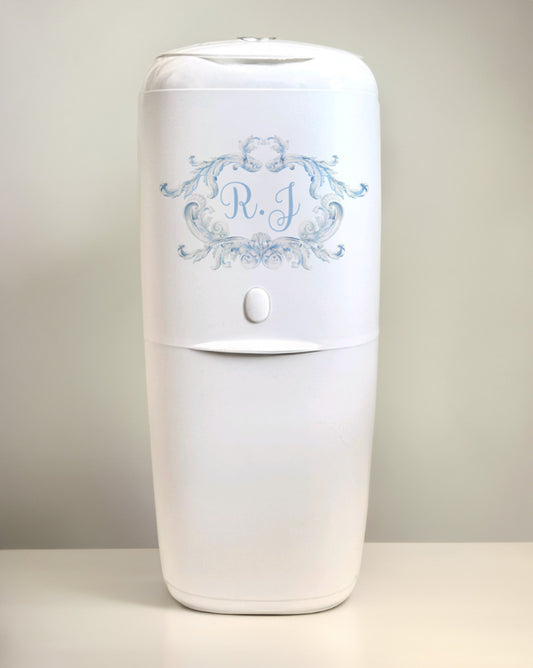 Angelcare Nappy Disposal System with 1 Refill Personalised Swirl Blue