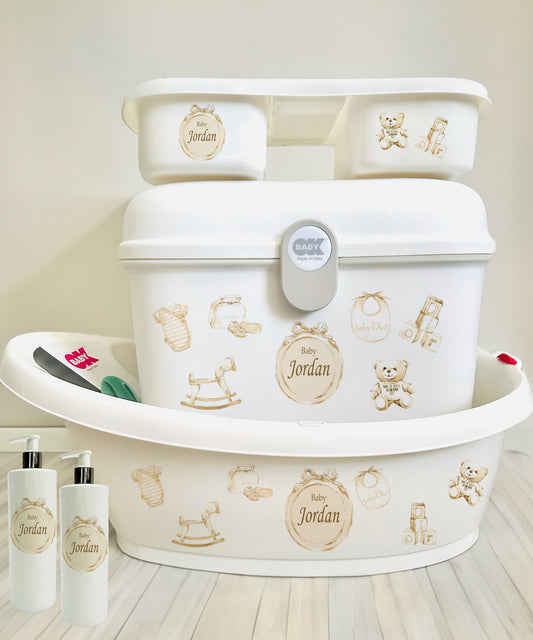 Ok Baby Personalised Bath set Lux Cream