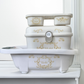 Aqua scale & Ok Baby Bath swirl gold