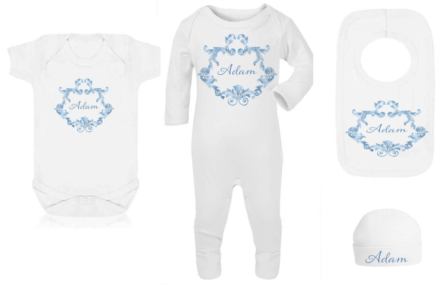 Shnuggle bath personalised set Swirl Blue