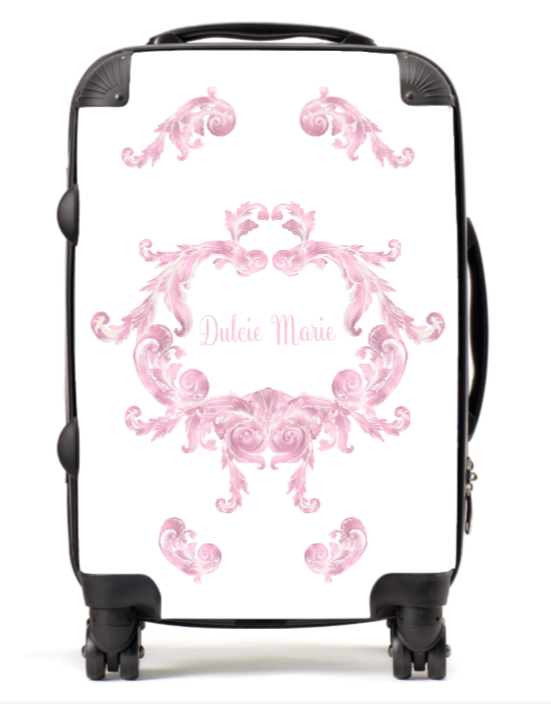 Personalised Pink Swirl Suitcase