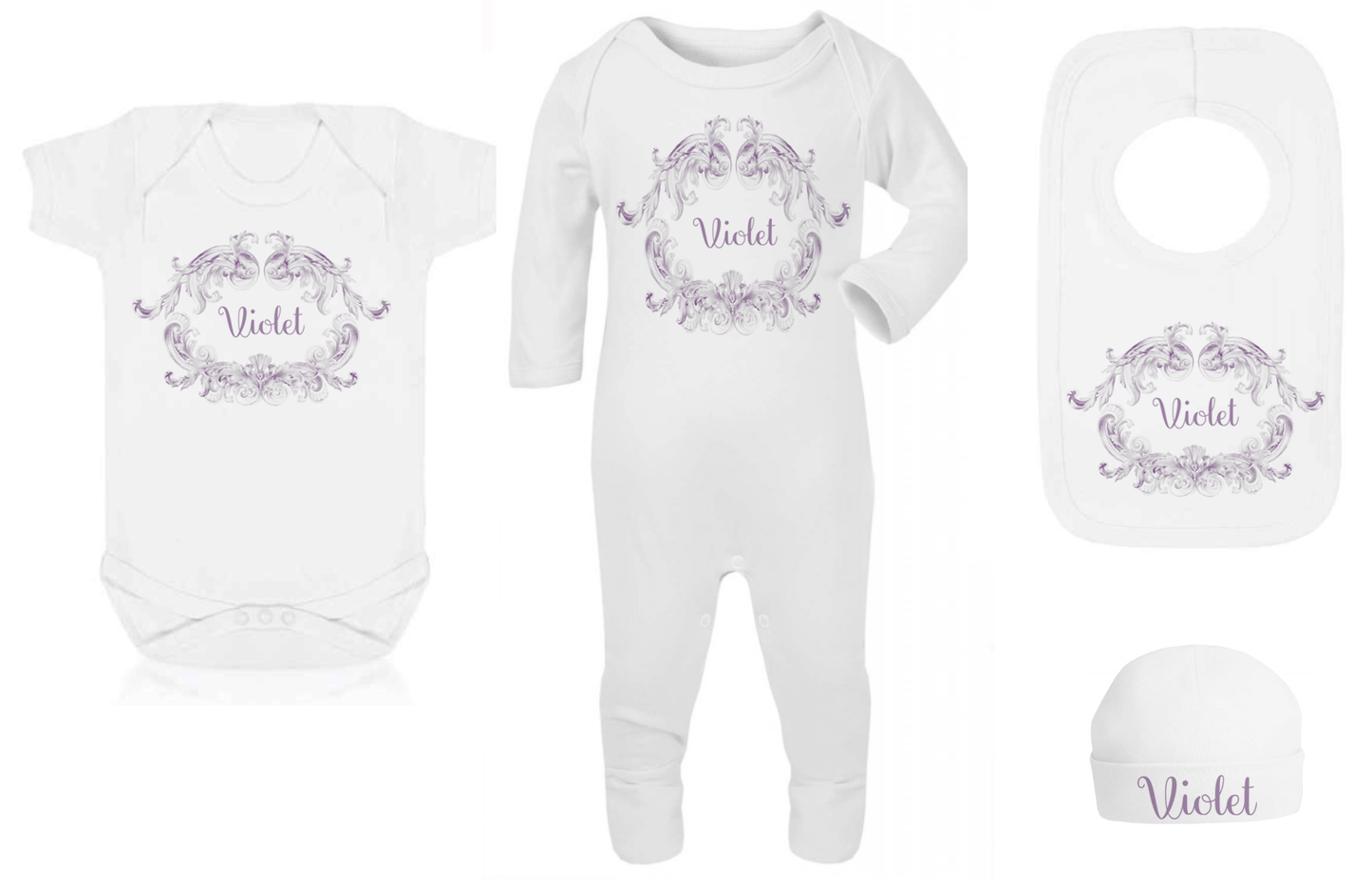 Ok baby bath personalised Swirl Purple